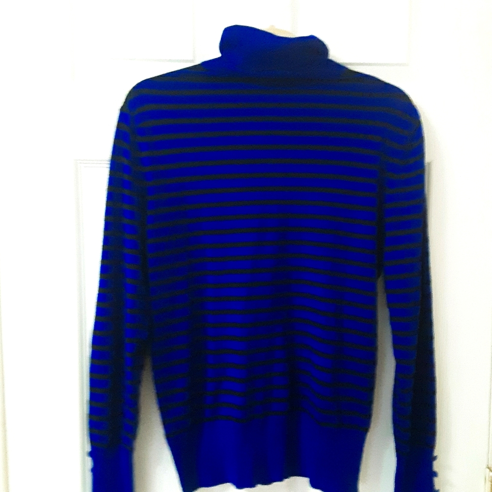 Melissa Paige Size L Large Blue & Black Sweater - Picture 6 of 9